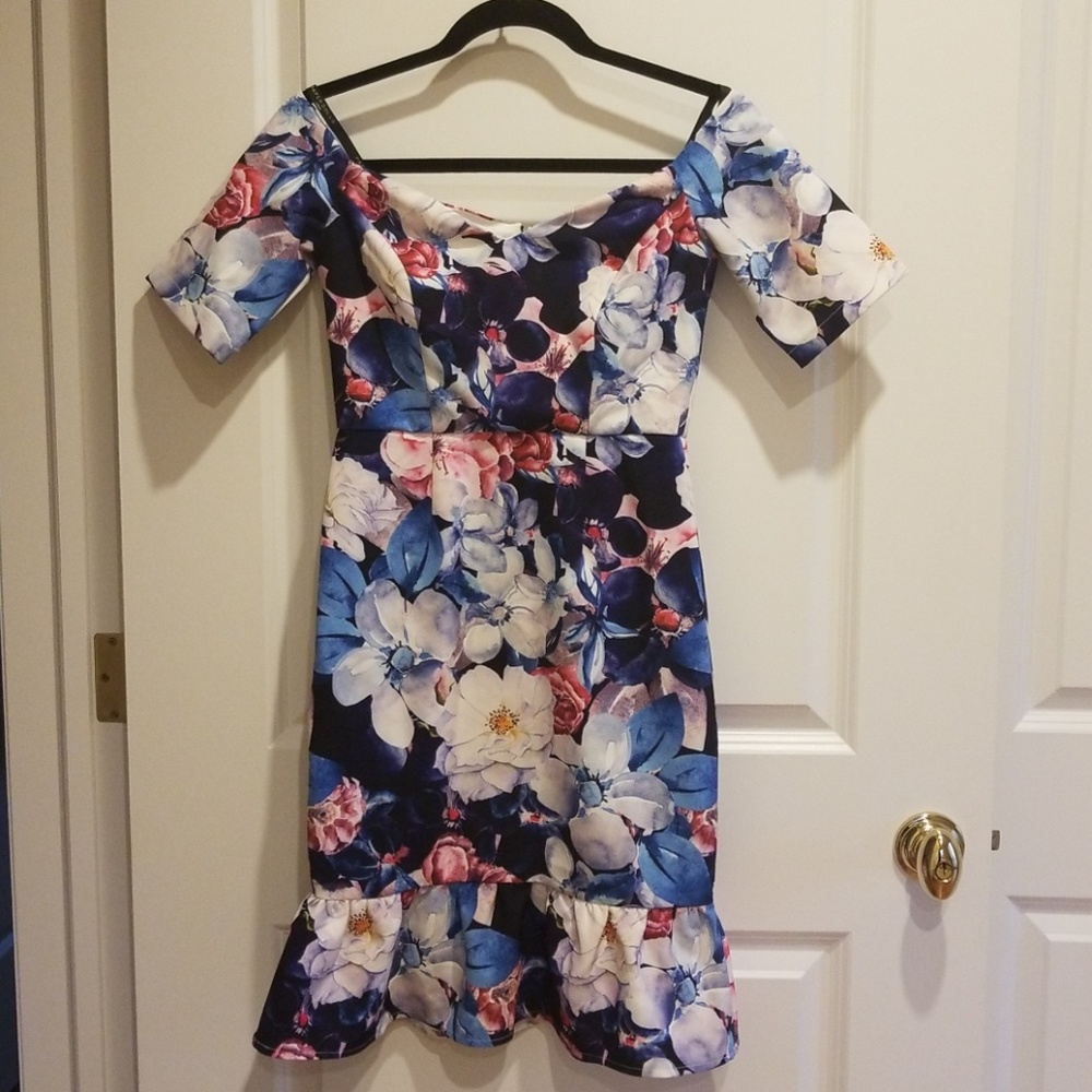Asos petite floral bardot dress
